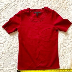 WHBM red short sleeved shirt holiday